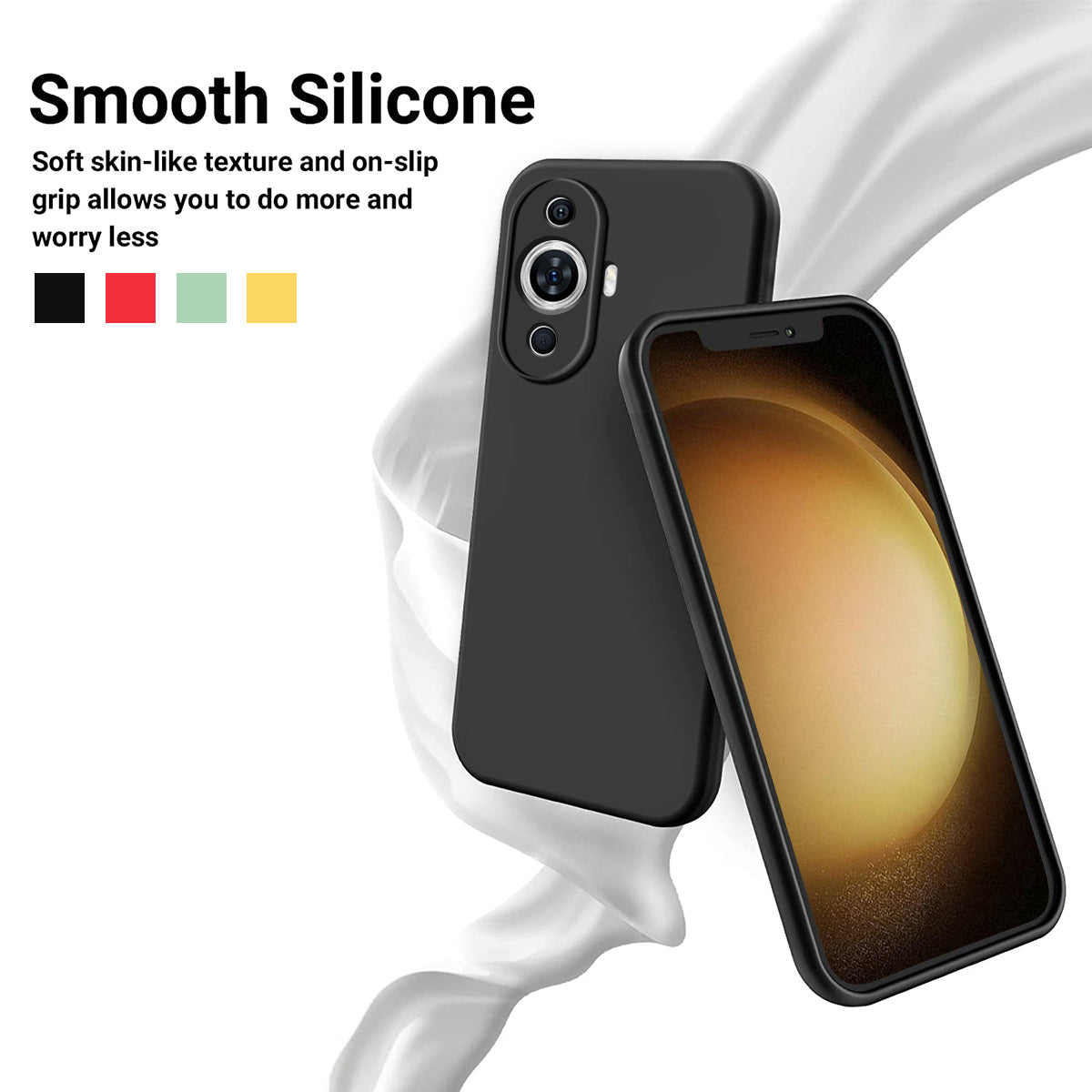 For Huawei nova 12s 4G / nova 11 / nova 12 Lite 4G Liquid Silicone CaseAnti-scratch Phone Cover with Strap For Huawei nova 12s 4G / nova 11 / nova 12 Lite 4G Liquid Silicone CaseAnti-scratch Phone Cover with Strap